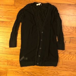 Loft Black Sheer Front Cardigan